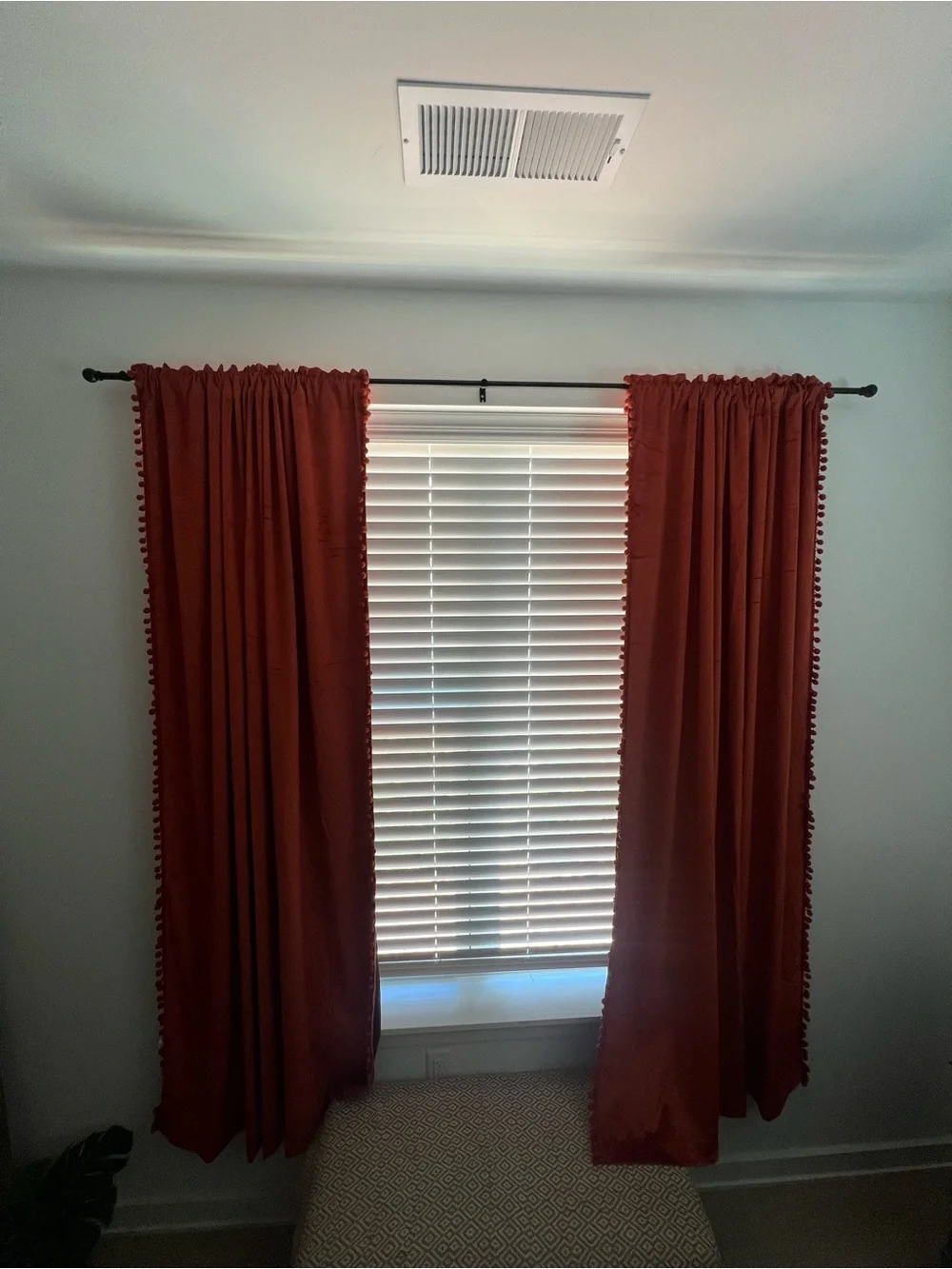 Pom Pom Velvet Black Out Curtain Panels - Rust